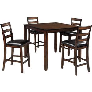 Signature Design by Ashley Coviar 5 Piece Counter Height Dining Set, Includes Table & 4 Barstools, Brown