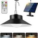 papasbox Solar Shed Lights Indoor Outdoor,Led Battery Powered Pendant Lights, Dusk to Dawn,4 Modes(Timer Lighting|Auto-On|5 Dimmable|Daytime-On) Waterproof Ip65 for Barn, Gazebo, Shop, Garage (Regular)