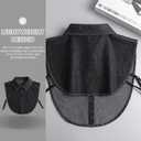 Denim Fake Collar for Women, Black Denim Collars for Women Fashionable Lady Fake Sweater Detachable Dickey Removable Choker Blouse Top for Girls Decorative Favors Valentine's Day (Black)