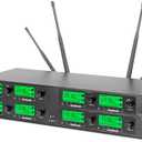 Wireless Microphone System UHF 8 Channel 8 Lavalier Bodypacks 8 Lapel Mic 8 Headsets for Karaoke System Church Speaking Conference Wedding Party