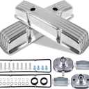 Aluminum Tall Valve Covers for 1958-1986 Chevy SBC 283, 302, 305, 327, 350, 400 Engine Small Block Finned Polished Valve Covers