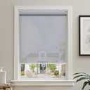 AOSKY Cordless Roller Shades for Windows Light Filtering Shades with 5% Openness Solar Screen Semi Sheer Roller Blinds UV Protection for Office and Home. Easy to Install 34" W x 72" H (Grey)