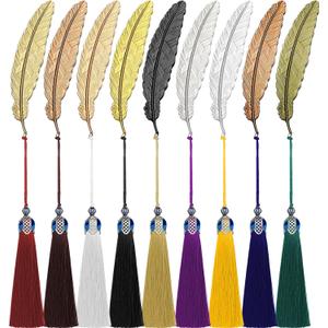 18 Pcs Metal Feather Bookmark with Tassels Vintage Gifts for Women Men Teacher Student Graduation Birthday Gifts Feather Shaped Bookmark Assorted Colors Metal Page Markers for Book Lover