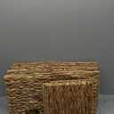 Wicker Storage Cubes Foldable Water Hyacinth Baskets,Handwoven Storage Baskets for Shelves,Kitchen or Outdoor,Set of 4 Pcs,11x11x11inch