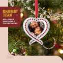 Klikel Christmas Photo Ornament - Silver Heart Photo Frame - 2 Pc Picture Ornament for Tree - Red and Green Frame with Gift Box