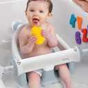 Ingenuity My Bath Seat for Sit-Up Baby Bathing, Sure & Secure Suction Cups, ASTM Safety Tested & Approved, Backrest for Assisted Sitting, Easy Setup & Storage, Gray