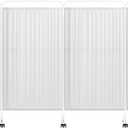 6FT Medical Privacy Screen on Wheels, Portable Freestanding Room Partition Wall Divider, Foldable Room Divider with Locking Casters (4, White)