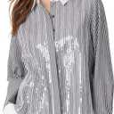 Sam Edelman Women's Astrid Oversized Button Down Shirt Standard, XL