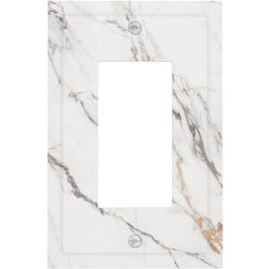 Decorative Outlet Covers Modern Grey Gold Marble Texture 1 Gang Rocker Light Switch Cover Plate Single Decora Light Switch Covers Wall Plate Faceplate for Kitchen Bathroom Home Decor