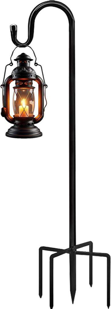 Bird Feeders Pole,Shepherds Hooks for Outdoor 1 Pack 60 Inch Bird Feeders for Outdoors with 5 Prongs Base Hanging Planters for Outdoor
