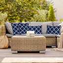 JMGBird Water-Resistant Outdoor Pillows Set of 2, 18x18 inch Durable Navy Blue Grid Pattern Throw Pillows with Inserts for Patio Furniture
