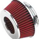 Universal Clamp-On Air Filter Fits 3 In /3.5 In /4 In Three Different Size, Height: 2.625 In, Base 6 In, Top 4.75 In, High Flow Round Tapered Washable For Car and Motorcycle