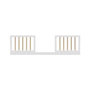 Storkcraft & Graco Toddler Safety Guardrail Kit with Dowels (White & Driftwood) GREENGUARD Gold Certified, Converts Compatible Storkcraft & Graco Crib to Toddler Bed, Includes 2 Toddler Guardrails