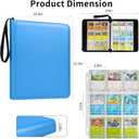 Trading Card Binder 9 Pocket  900 Cards Zipper PU Card Album with Sleeves, Hard Cover Card Holder Organizer for Pokmon, MTG, Sports Cards (Blue, 9 Pocket 900)