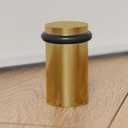 NYCO - Floor Stopper 2" Satin Brass Door Stop - Classy Solid Steel Modern Heavy Duty Door Stoppers - Floor Mount Anchor Screw - Wall Protector for Commercial Door, Home Doorstop, Interior