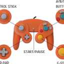 ONE250 2 Pack Classic Shock Joypad Wired Controller, Compatible with Wii NGC Gamecube Game Cube (Orange & Green)