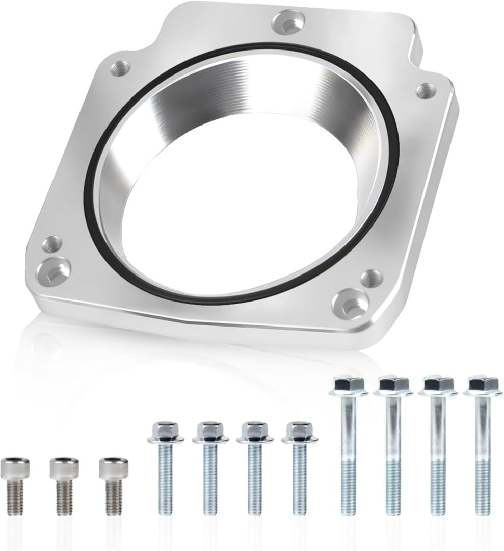551513 LS Throttle Body Adapter 92mm Compatible with LS1 3 Bolt Intake Manifold to LS3 4 Bolt Throttle Body DBC L33 L59 LM4 LM7 LQ4 LQ9 LR4 LS6 LSX 4.8L 5.3L 5.7L 6.0L Replacement for 551513