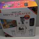 iLive Cinema Pop-Up Film Kit, 720p Projector with 120 Inch Screen, Bluetooth 5.0 Speaker, HDMI/USB/3.5mm, Black, Portable Theater, 21.5 x 17 x 19 cm