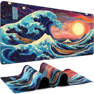 Mouse Pad Gaming - Desk Mat for Keyboard and Mouse - Large Mouse Pad for Desk, Mousepad (35.4" X 15.7") with Non-Slip Base, Desks Pad Mat Office and Home, 35.4L x 15.7W inches