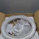 Ceiling Fans with Lights and Remote, 20'' Low Profile Ceiling Fan, 3000K-6500K Dimmable LED Fan Light APP Control, 6 Wind Speeds White Modern Fandelier Flush Mount Ceiling Fans for Bedroom Kids Room