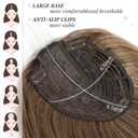 Molefi Hair Toppers for Women with Thinning Hair,18 Inch Long Layered Toppers,Add Volume Synthetic Wiglets Pieces For Women 6.5"x6.5"Large Base for Daily Use (Brown with Ash Brown Highlights)