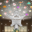 CCBodily Christmas Tree Topper Star LED Rotating - 5 Projection Modes Lighted Glitter Sparkling Holiday Decor Gift Silver