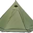 4 Persons 5lb Lightweight Tipi Hot Tents with Stove Jack, 7'3" Standing Room, Teepee Tent for Hunting Family Team Backpacking Camping Hiking (Olive)