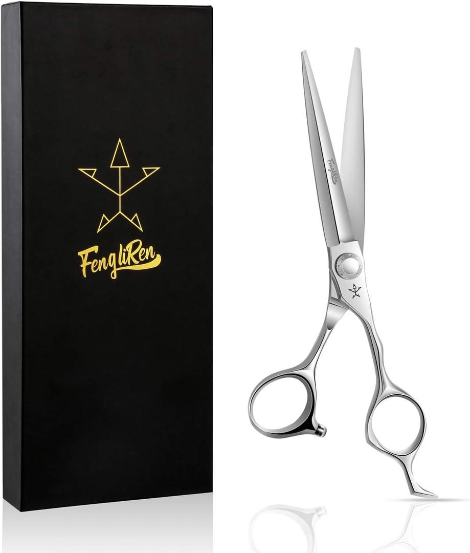 High-end Professional Extremely Very Sharp Barber Hair Cutting Scissors Hairdresser Shears For Hair 6.5 Inch Haircut Scissor Made Of Stainless Steel Alloy For Hairdressing Salon and Home Use