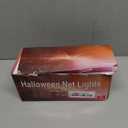 Dazzle Bright Halloween 360 LED Net Lights, 12FT x 5FT Connectable Waterproof String Lights Clear Wire with 8 Modes, Halloween Decorations for Indoor Outdoor Party Yard Garden Decor, Purple & Orange