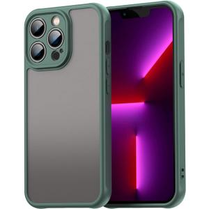 Case for iPhone 13 Pro Max Case Hard PC Back Soft Silicone Frame Drop Protection Non-Fingerprint/Scratch Translucent Thin Shockproof for iPhone 13 Pro Max Phone Case Matte Green