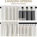 Extra Long Cream 100% Blackout Linen Curtains 112 Inch Length Natural Black Out Thermal Insulated Back Tab Window Floor to Ceiling Drapes for Bedroom Living Room 2 Panels 52 x 112 Ivory, 50"W x 112"L