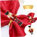Operitacx 6pcs Nutcracker Shape Napkin Rings, Nutcracker Napkins Napkin Buckle for Christmas Table Dinner Setting