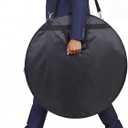 Sanwuta Crokinole Board Carrying Case 33 Inch Universal with Hook and Loop Pocket and Adjustable Strap Fits Octagonal Board Tabletop Game Bag