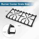 Criditpid WB31X27151 Side Grate & WB31X24738 Center Griddle Plate Kit Replacement Parts for GE Stoves, General Electric Gas Range Burner Grate for JGBS66REKSS JGB735SPSS JGBS86SPSS, 2+1 Pack.