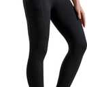 Leggings with Pockets for Women, Soft High Waisted Tummy Control Workout Yoga Pants (Black, L)