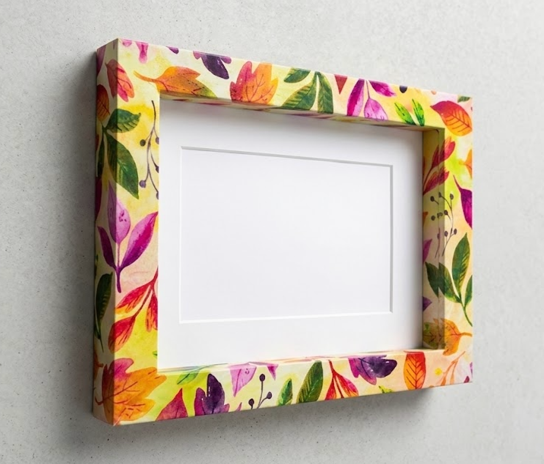 15x10cm Floral Autumn Wooden Picture Frame - Autumn Leaves Pattern Design - Tabletop Display, Gift For Friends, College, Home & Office Decoration & Supplies, Horizontal - A01