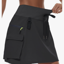 Women's Hiking Cargo Skort Skirt High Waisted Golf Dressy Casual with Zipper Pockets Workout Sport Quick Dry Skirts, Size XXL