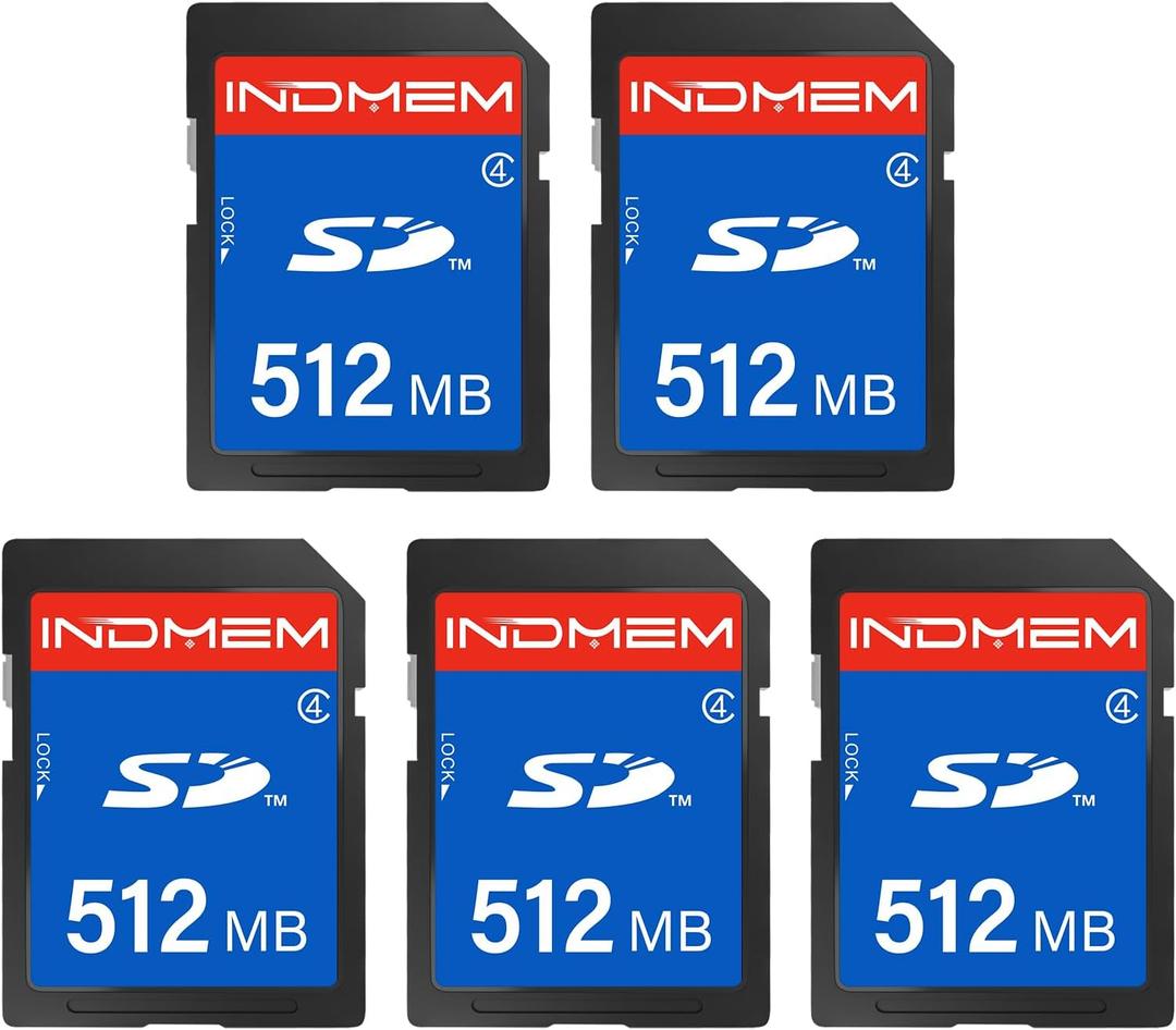 512MB SD Card (5 Pack), SDHC Flash Memory Cards UHS-I U1 Class 4 High-Speed Full HD Video Compatible with Digital Point-and-Shoot Cameras, HD Camcorders, DSLR and PC