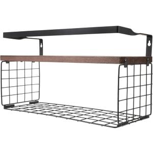 Cabilock 1pc Bathroom Wall Mounted Floating Shelf Wooden Storage Organizer for Shampoo Perfume and Stylish and Easy to Install Bathroom Rack Multi-Functional Design for Home Decor