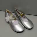 Women Mary Jane Shoes Pumps Chunky Comfortable Low Heels Closed Round Toe Dress Work Wedding Shoes (6, Silver)