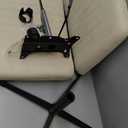 FDW Criss Cross Chair Armless Cross Legged Office Desk Chair Adjustable Swivel Ergonomic Desk Chair No Wheels U Shaped Backrest with Wide Seat Native Sponge Computer Task Vanity Chair for Home Office (Beige)