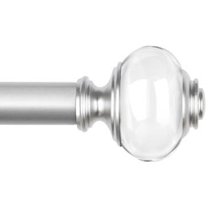 Curtain Rods 32 to 58 Inch (2.6-4.8ft), USFOOK 7/8 Inch Telescoping Splicing Drapery Rods for Windows 20 to 54 Inch, Decoration for Home with Light Silver Translucent Finials