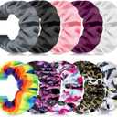Shuyo 10 PACK Scrunchie Bands Compatible with Fitbit Versa/ Versa 2/ Versa Lite Special Edition Women Girl Elastic Stretch Fabric Strap Pattern Printed Scrunchy Replacement Bracelet Wristband(23mm M)