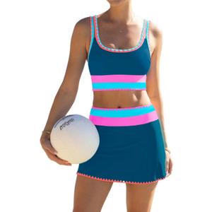 popvil High Waisted Bikini Sets for Women Tummy Control Swimsuits 3 Piece Bathing Suits Neon Swimwear with Skirt 2026, Large