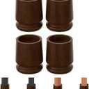 TQVAI Large Bed Risers Heavy Duty, 5" H(Inner 4" H), 2200 LBS Loading Capacity, Anti-Fall Edge, 4 Pack Wooden Bed Lifts Risers with Non-Slip Pads for King Queen Twin Full Bed Frame, Retro Brown
