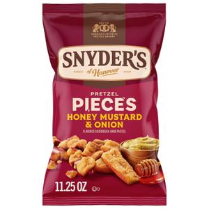 Snyder's of Hanover Honey Mustard & Onion Flavored Pretzel Pieces, 11.25 Oz (EXP 08/20/26)