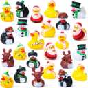 Fumete 24 Pcs Rubber Duck Bulk Holiday Bath Rubber Duck Toys for Xmas Birthday Party Favor(Christmas)