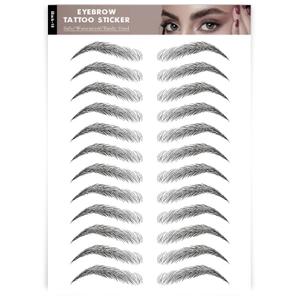 20 Sheets 240 Pairs Eyebrow Tattoo Sticker Waterproof 4D Hair-Like Natural Fake Tattoo Eyebrows Transfers Stickers Peel Off Brows Grooming Shaping Sticker in Natural LA Style,Black