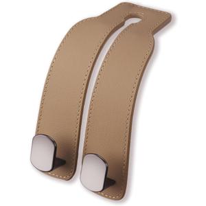 Genuine Leather Car Purse Hook - Flexible Car Seat Back Storage Hook for Purses and Bags, Universal Headrest Hooks for Car, Upgraded Car Purse Holder Hanger for Head Rest (Beige-1 Pack)