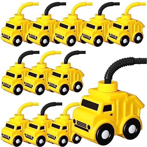 Tanlade Construction Truck Cups Set Truck Party Plastic Cups Bulk Construction Birthday Party Supplies Construction Themed Party Favor for Kids Construction Birthday Party Decorations(12 Set)